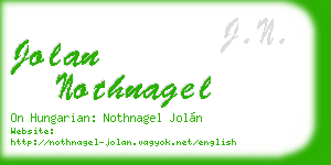 jolan nothnagel business card